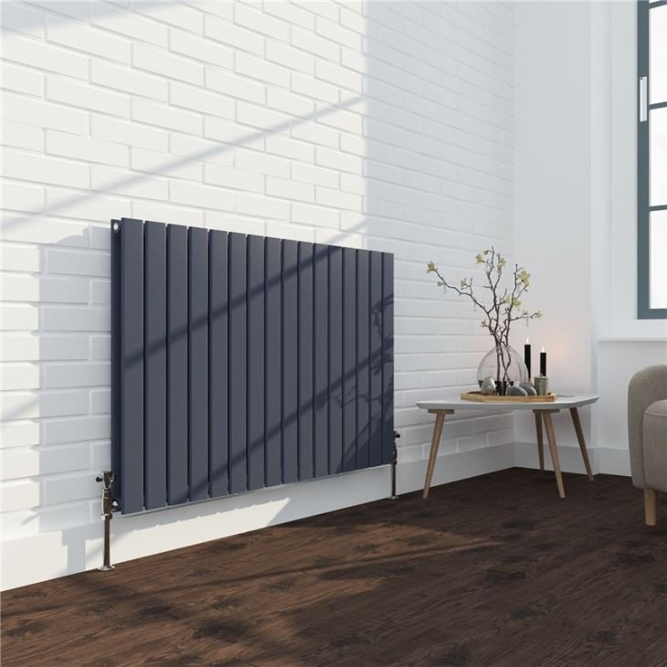 Flat Double Panel Anthracite Room Radiator - Image 4