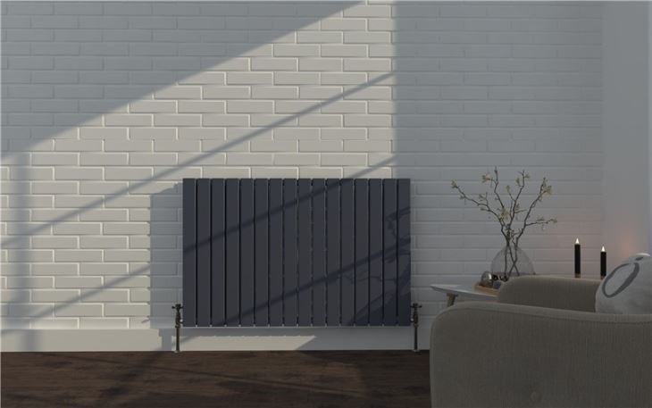 Flat Double Panel Anthracite Room Radiator - Image 3