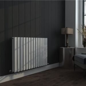 Oval Double Panel White Room Radiator