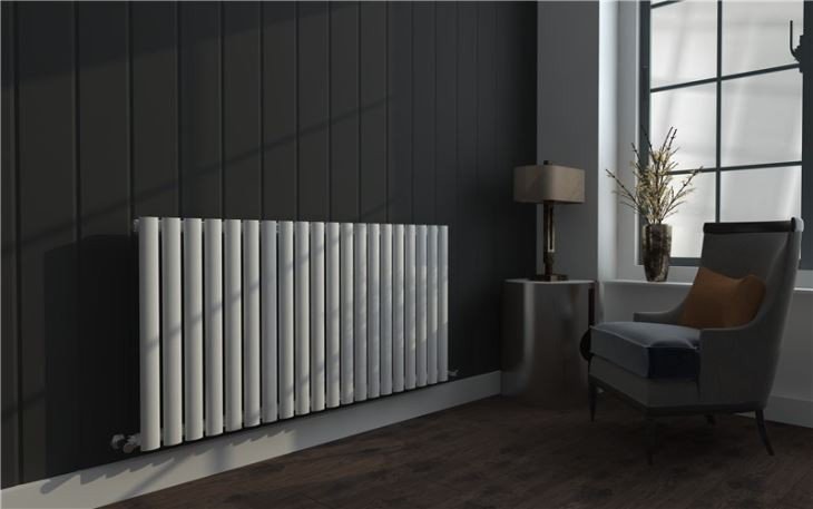 Oval Single Panel White Radiator - Image 2