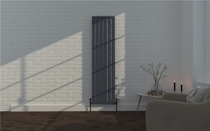 Vertical Flat Single Panel Anthracite Radiator