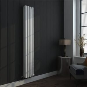 Vertical Oval Double Panel White Room Radiator