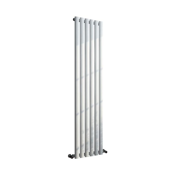 Vertical Oval Single Panel White Radiator