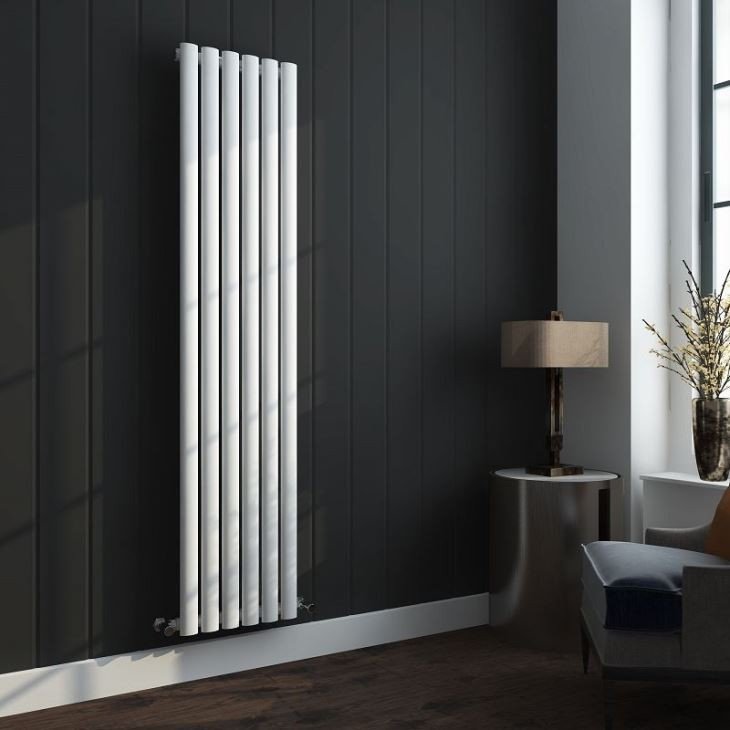 Vertical Oval Single Panel White Radiator - Image 3