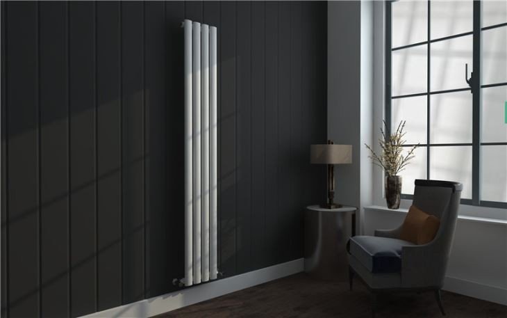 Vertical Oval Single Panel White Radiator - Image 4